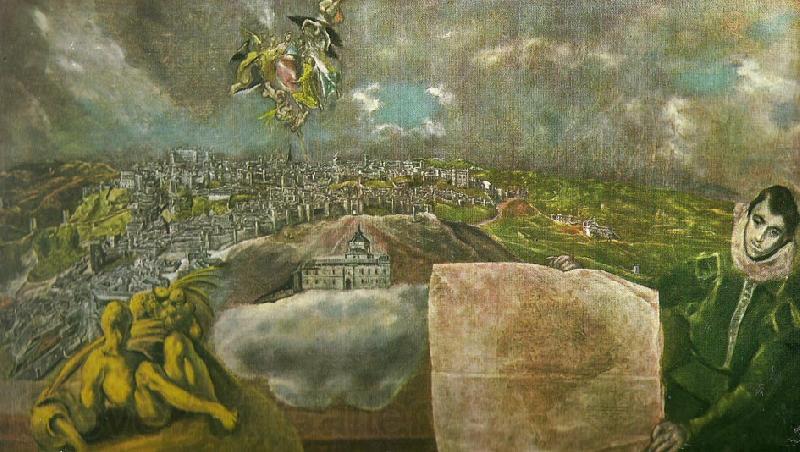 El Greco view and plan of toledo Norge oil painting art